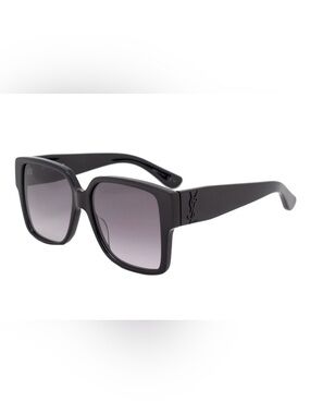 Saint Laurent Black Square Sunglasses with Gradient Lenses - 55mm - ysl